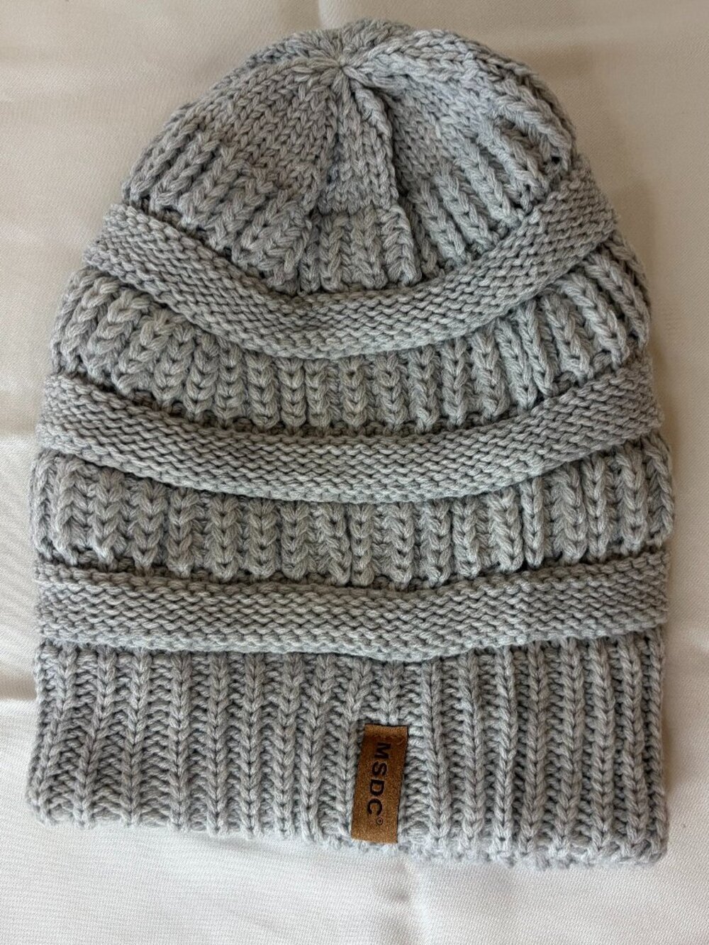CC Brand Grey Knit Slouchy Beanie with Satin Lining Never Worn